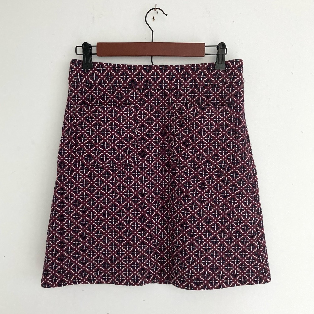 Loft Petite Cotton Plaid Pocket A-line Skirt
